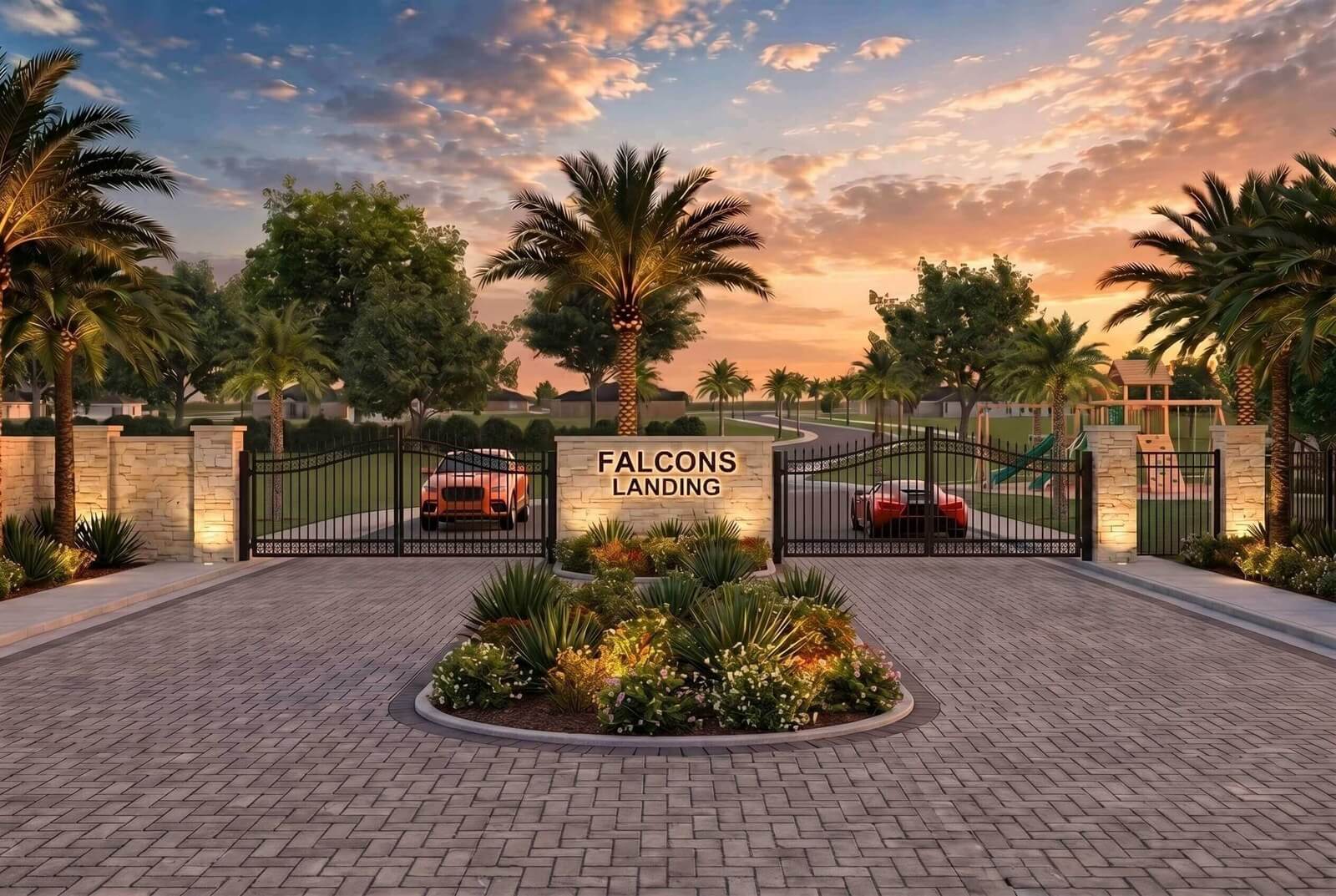West Entrance to Falcons Landing